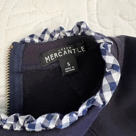 J. Crew Factory Sweatshirt Blue Gingham - Picture 3 of 5